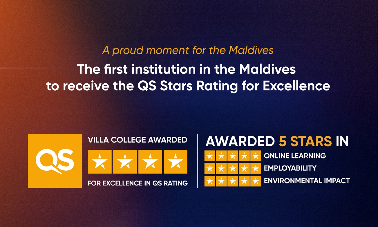 VILLA COLLEGE AWARDED QS STARS RATING FOR EXCELLENCE!